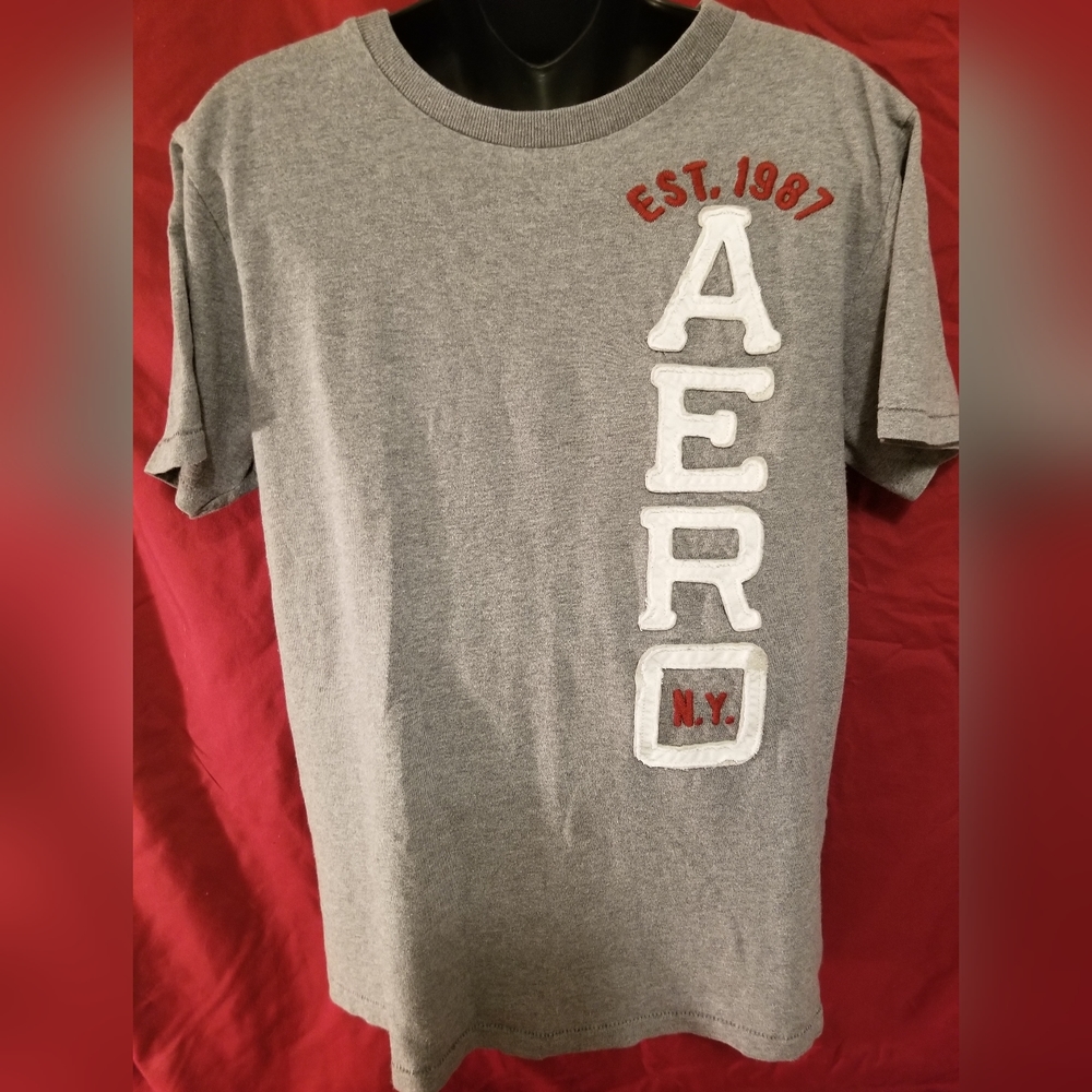 Aeropostale Men's Light Grey Logo TShirt, Size M